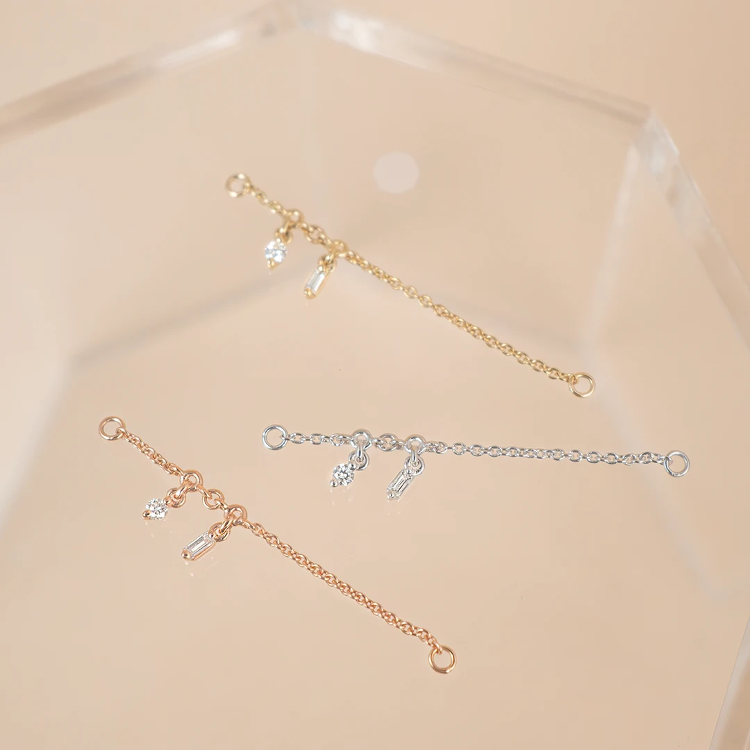 Baguette bliss diamond chain earring attachment